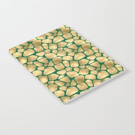 Gold Green Giraffe Skin Print Notebook