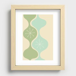 Mid Century Green Atomic Recessed Framed Print