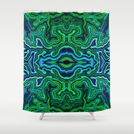 Abstract #1 - IV - Neon Jungle Greens Shower Curtain