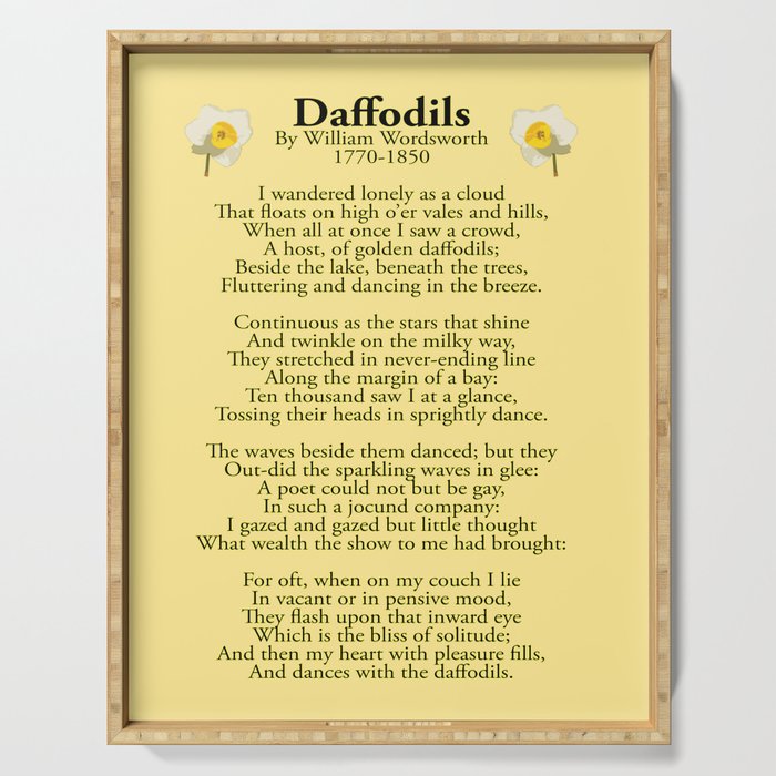 Daffodils. By William Wordsworth 1770-1850. Serving Tray