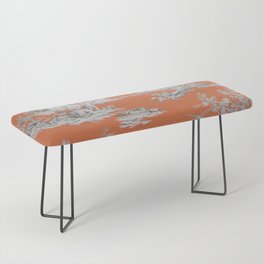 Orange Toile de Jouy Bench