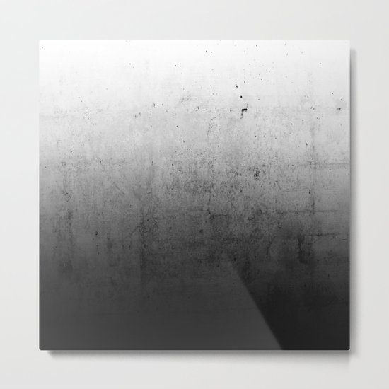 Black Ombre Concrete Texture Metal Print