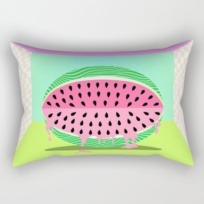 Dripping Watermelon Rectangular Pillow