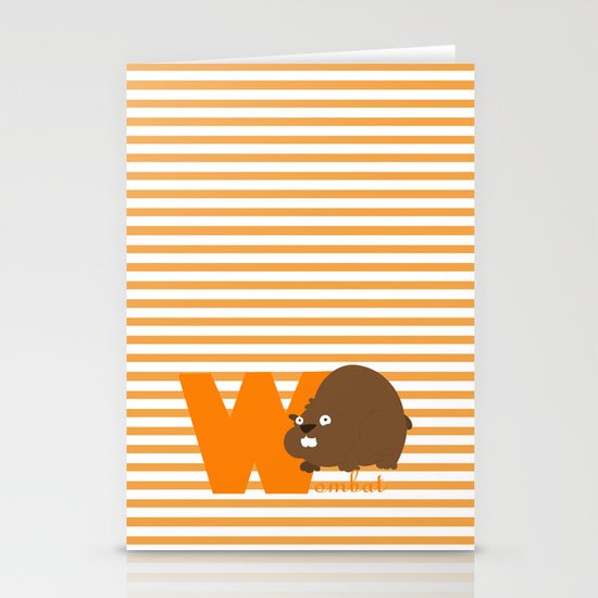 w for wombat Stationery Cards