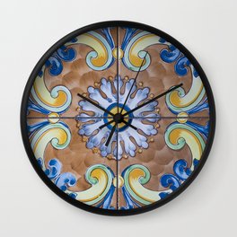 Vintage Italian Majolica Single Tile Group Wall Clock