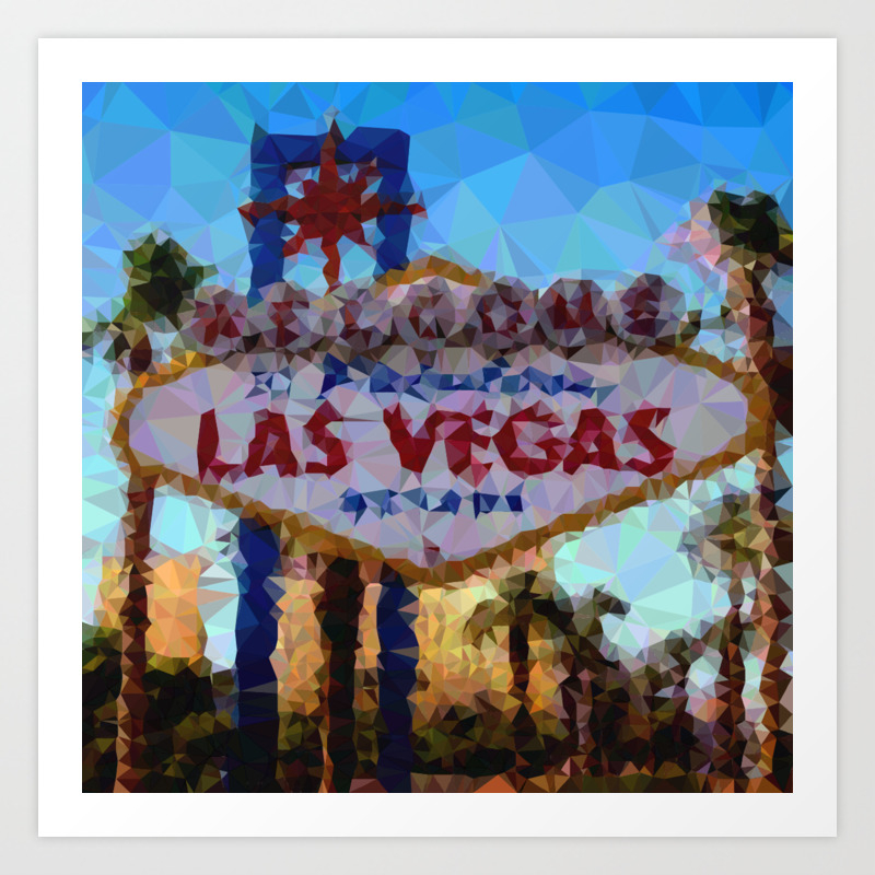 Geometric Las Vegas Sign Art Print By Alexandraolivierlecomte