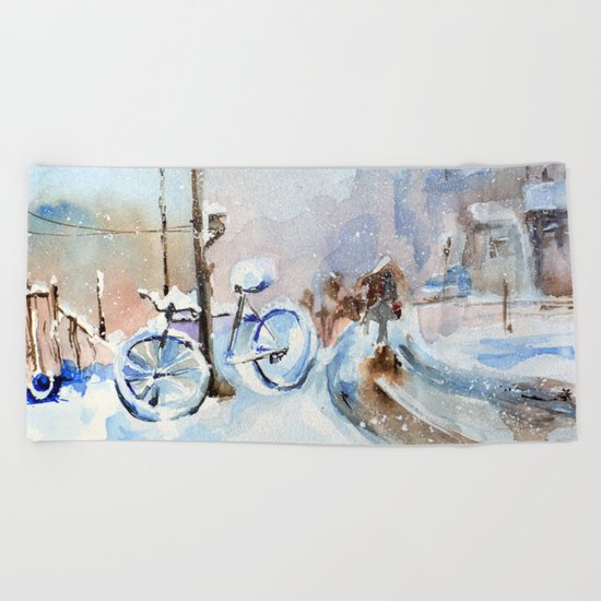 Lost bike Beach Towel