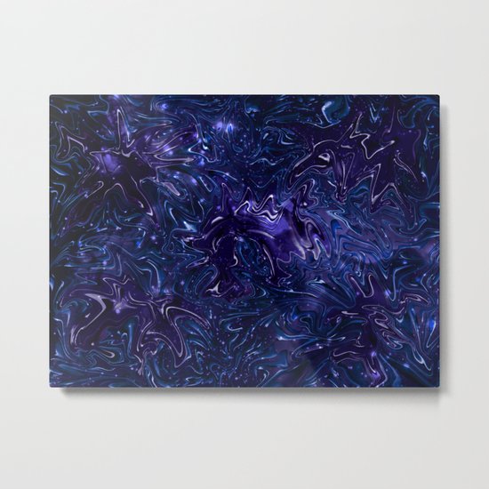 The Wolves Hidden in the Sapphire Blue Galaxy Metal Print