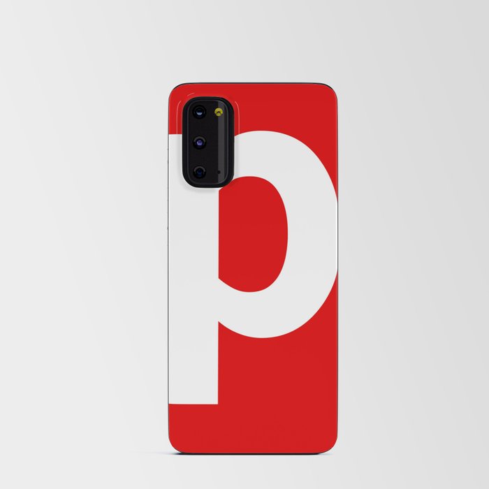 letter P (White & Red) Android Card Case