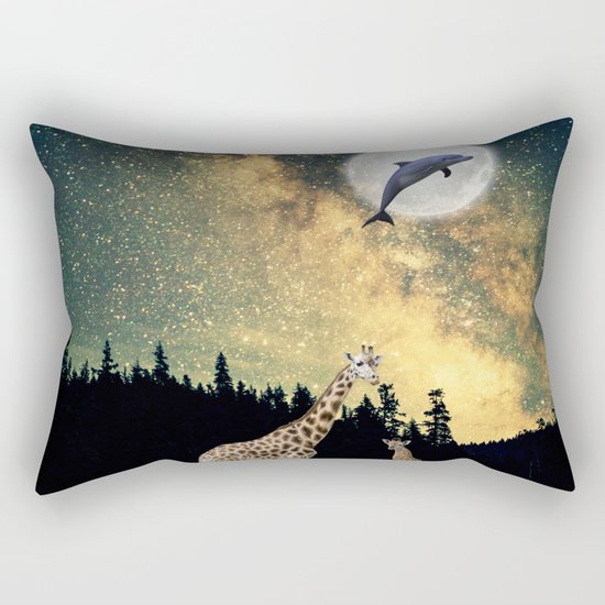 flying dolphin Rectangular Pillow