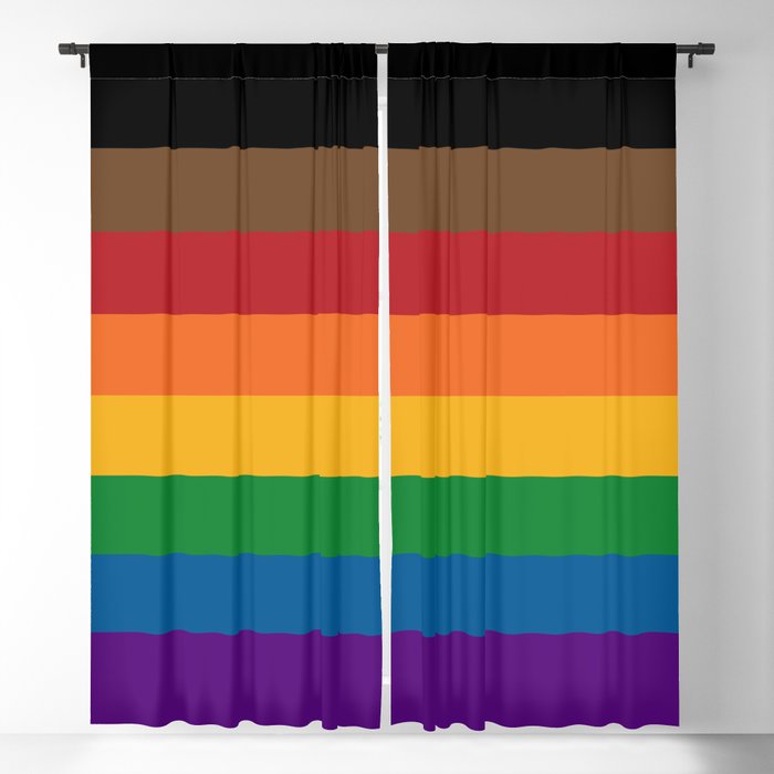 Seamless Repeating Inclusive Rainbow Pride Flag Pattern Blackout Curtain