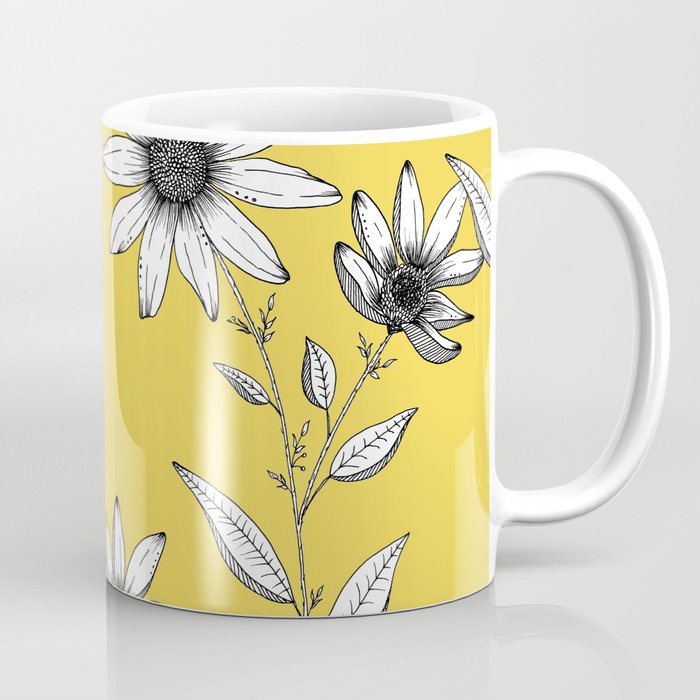 Wildflower line drawing | Botanical Art Coffee Mug