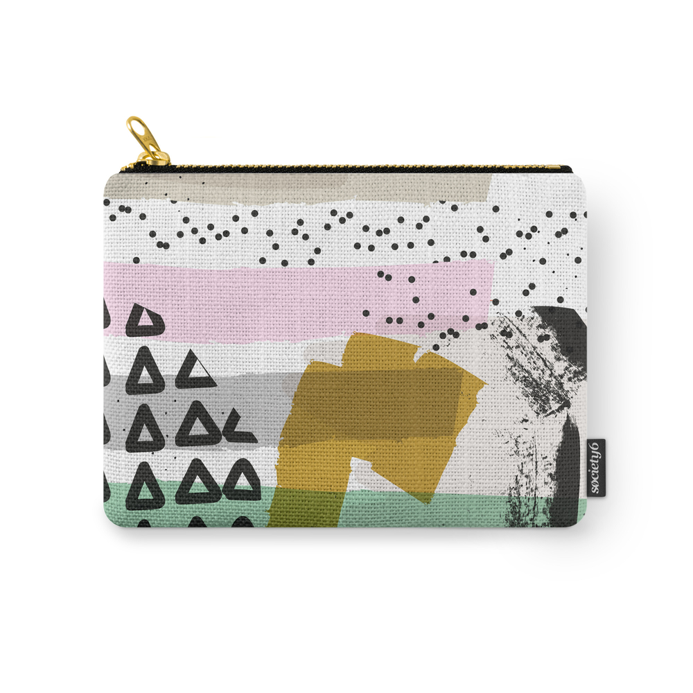 Lines And Spots Carry-All Pouch by fossdesign