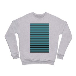 Aqua Gray and Black Horizontal Stripe Pattern - Krylon 2022 Color of the Year Satin Rolling Surf Crewneck Sweatshirt