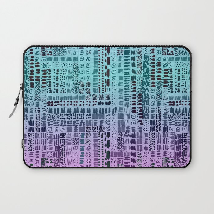 light blue lavender ink marks hand-drawn collection Laptop Sleeve