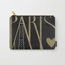I Love Paris Black Carry-All Pouch