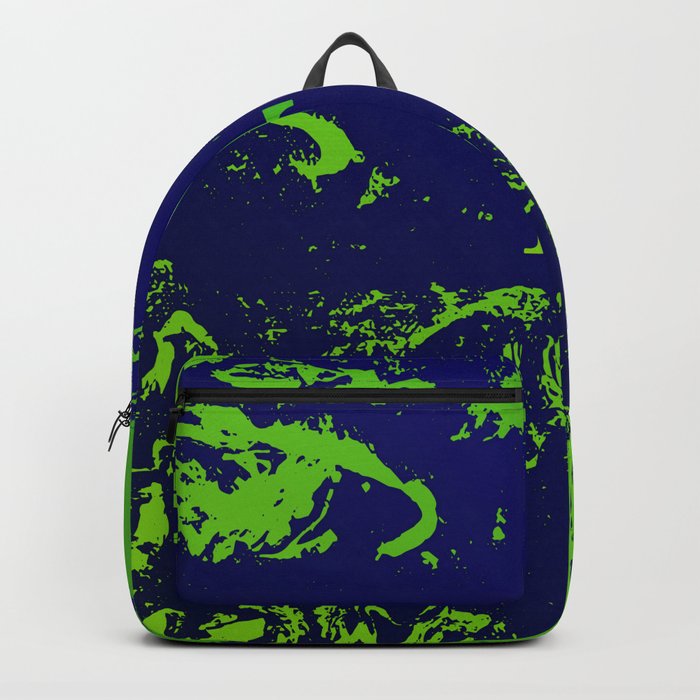  F Letter Personalized, Green & Blue Grunge Design, Valentine Gift / Anniversary Gift / Birthday Gift Backpack