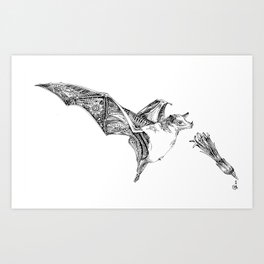 Greater Long-Nosed Bat With Agave Art Print