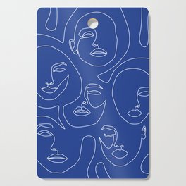 Faces In Blue Cutting Board