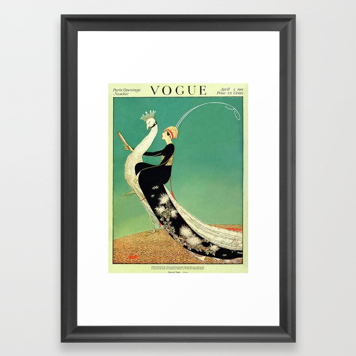 Vintage Magazine Cover - Peacock Framed Art Print