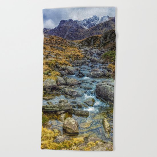 Snowdonia Mountains Beach Towel