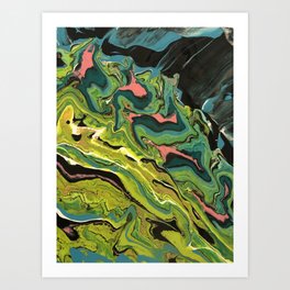 GREEN FLUID Art Print