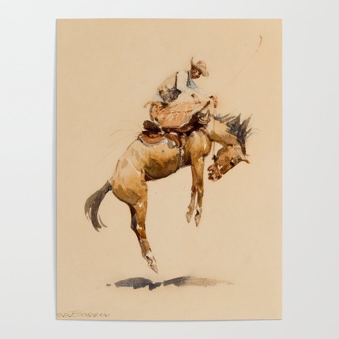 Bucking Bronco by Edward Borein Poster