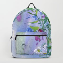 Meadow flowers - watercolor painting Backpack