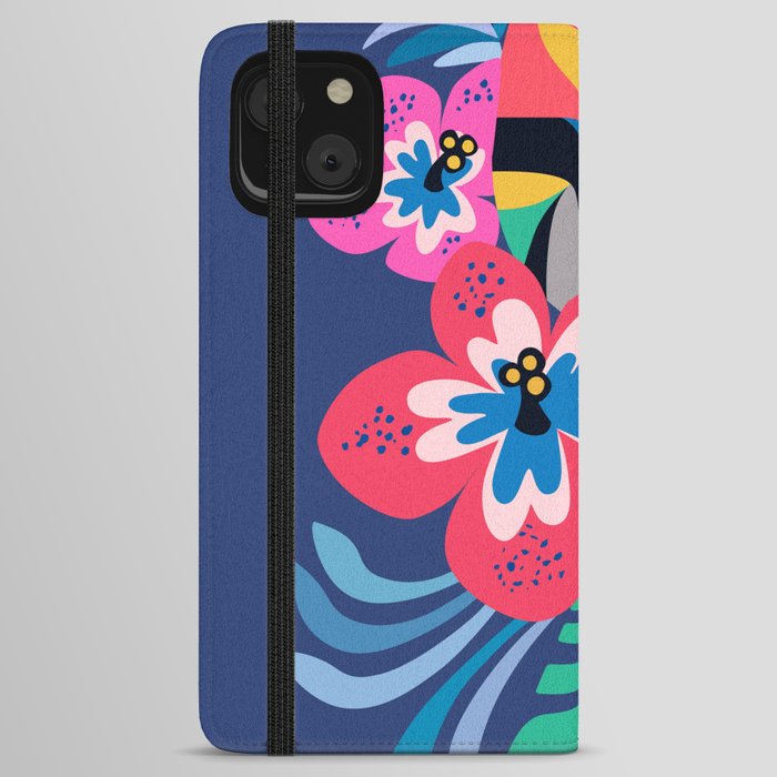 Tropical Toucan & Hibiscus iPhone Wallet Case