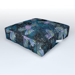 A flock of Space Fantails Outdoor Floor Cushion