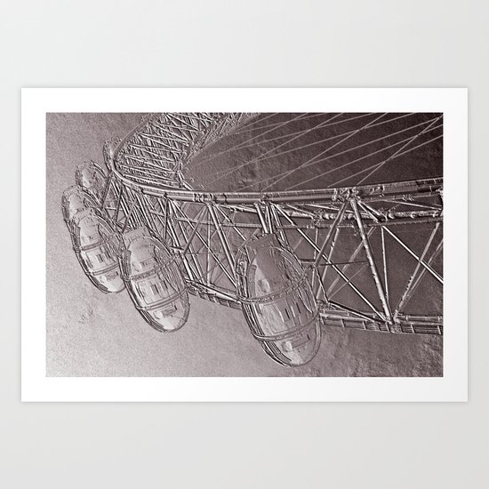 Embossed London Eye Art Print