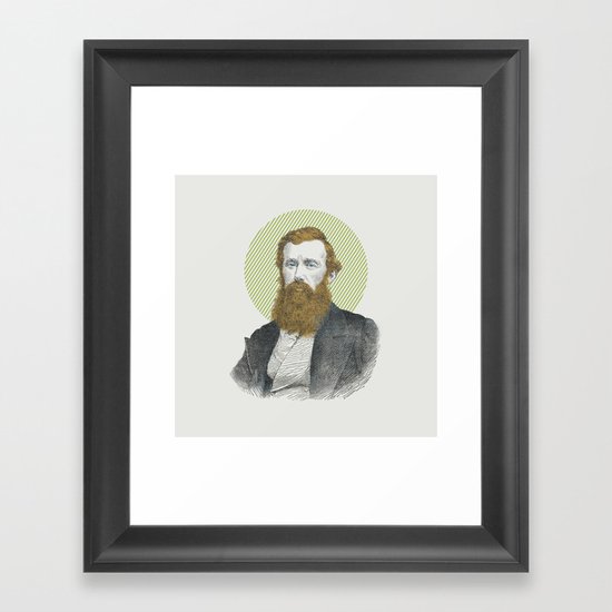 Blue Eyes, Red Beard, Gray Suit Framed Art Print