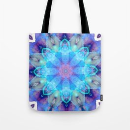 Infinite Wisdom - Colorful Blue Mandala Art Tote Bag