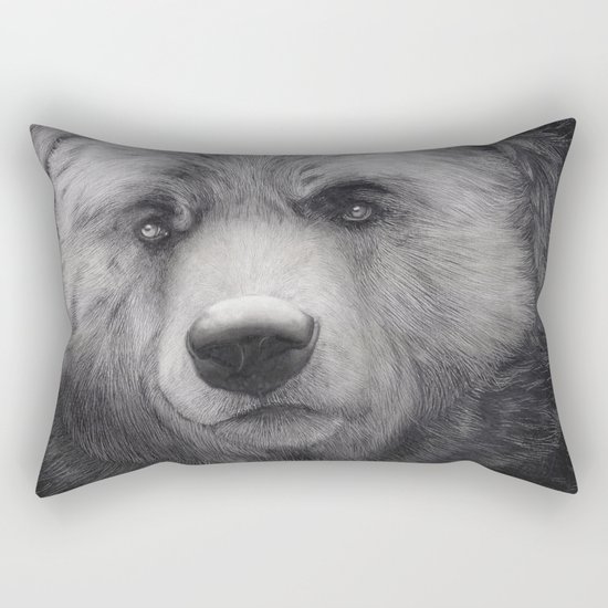 Bear Charcoal Rectangular Pillow