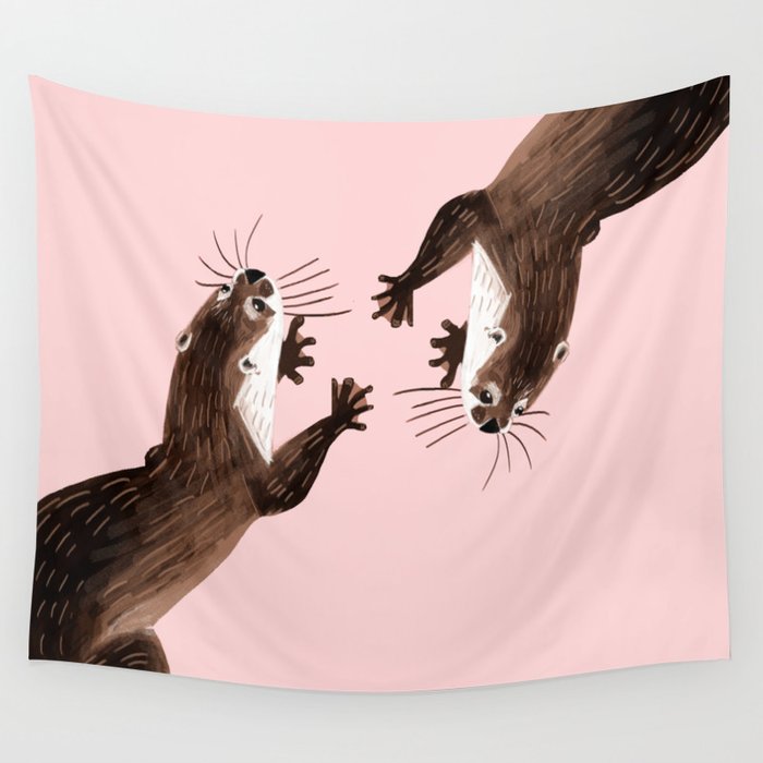 Asian small-clawed otter Wall Tapestry