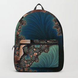 Velvet Crush - Fractal Art Backpack | Graphicdesign, Zoomout, Festivalclothing, Velvet, Duvetcover, Mandelbrot, Digitalart, Fractal, Geometry, Blue 