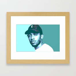 Kendrick Lamar, Aqua-Toned Framed Art Print
