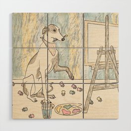 Greyhound painter Wood Wall Art