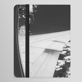 Airplane window and white clouds black and white iPad Folio Case