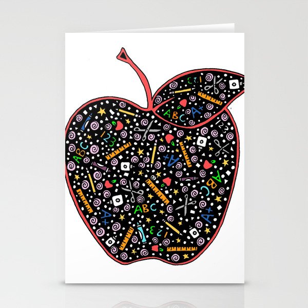 Teacher's Apple colour Stationery Cards