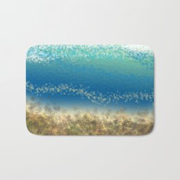 Abstract Seascape 04 wc Bath Mat | Fashionaccessories, Watercolor, Seagreens, Pastelcolors, Floatingleaves, Dreamylandscape, Oceanblues, Graphicdesign, Stylizedart, Homedecor 
