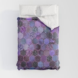 Purple geometric hexagonal elegant & luxury pattern Comforter