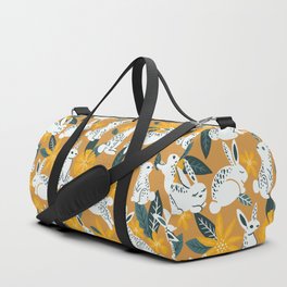 Bunnies & Blooms - Ochre & Teal Palette Duffle Bag