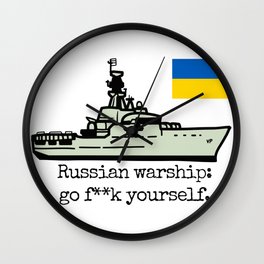 Support Ukraine: Russian Warship Wall Clock