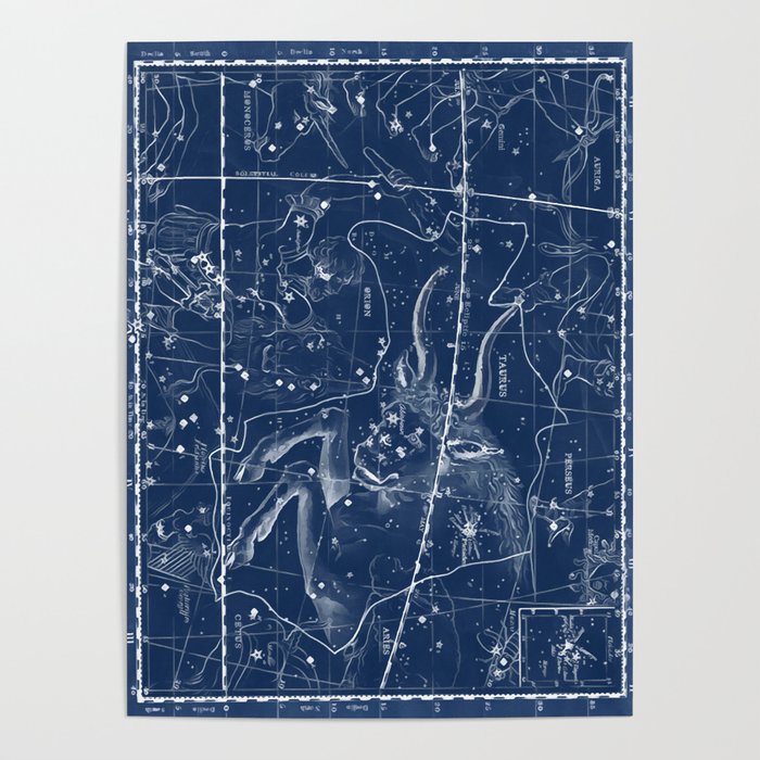 Taurus sky star map Poster
