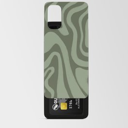 60s Retro Liquid Swirl in Olivine + Reseda Sage Green Android Card Case