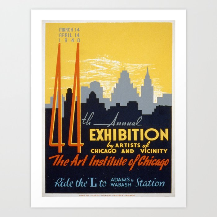 Vintage poster - 44th Annual Exhibition by Artists of Chicago and Vicinity Art Print