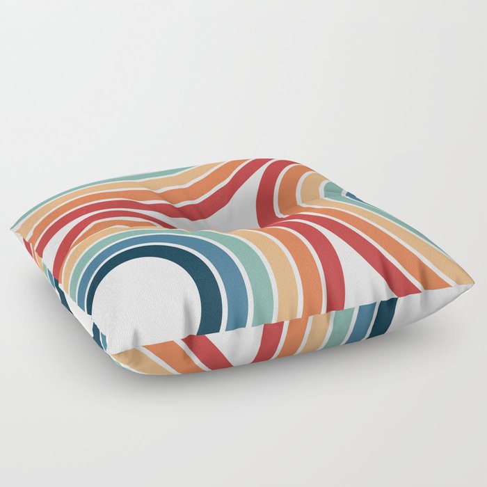 Colorful retro style circles Floor Pillow