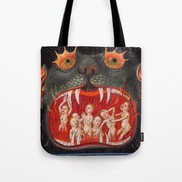 The mouth of Hell medieval art Tote Bag