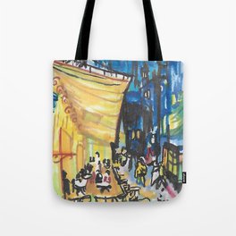 Recomposed: Cafe Terrace at Night Tote Bag